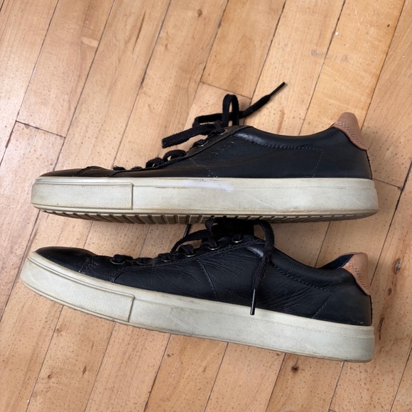 Ecco Sneakers Soft Black Leather Mens Size 44 (US size 10-10.5 ) Low Top Black - Picture 12 of 12